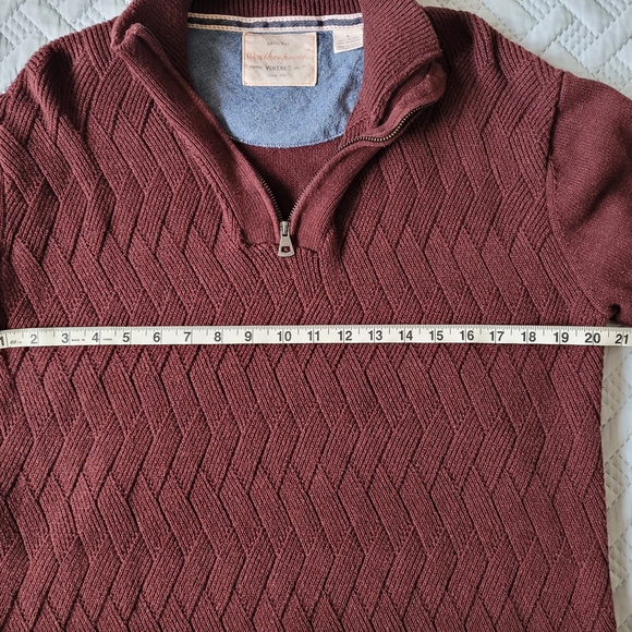 Weatherproof Vintage Men's Burgundy Cable-Knit Quarter-Zip Sweater - Picture 5 of 9